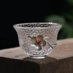 Teetassen-Set – Elegantes, geschnitztes Zinnglas, hitzebeständiges Puer-Design