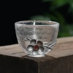 Teetassen-Set – Elegantes, geschnitztes Zinnglas, hitzebeständiges Puer-Design