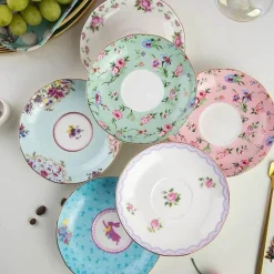 Teetassen-Set aus Bone China mit Blumenmuster – 180 ml Nachmittagsteetassen