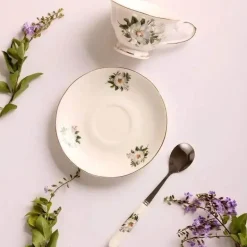 Teetassen-Set aus Bone China – Elegante Nachmittagstee-Becher mit Löffel
