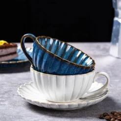 Teetassen-Set aus Keramik – Stilvolles Kaffee- und Zitronenteegeschirr