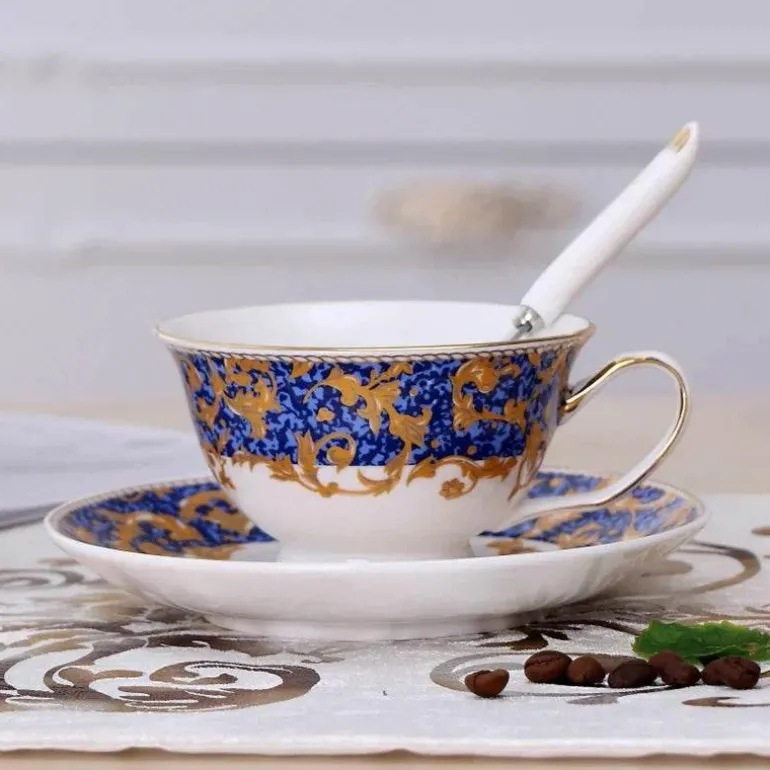 Teetassen-Set aus Keramik – elegante Kaffeetassen aus britischem Porzellan, 200 ml