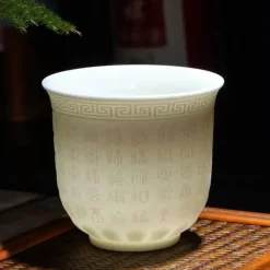 Teetassen-Set aus Knochenporzellan mit Ziegenmotiv – süße Keramiktassen mit Fat-Jade-Design