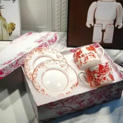 Teetassen-Set mit Dschungeltieren – Löwe-Tiger-Nachmittagstee-Kaffeetasse mit Untertasse