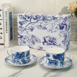 Teetassen-Set mit Dschungeltieren – Löwe-Tiger-Nachmittagstee-Kaffeetasse mit Untertasse
