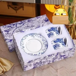 Teetassen-Set mit Dschungeltieren – Löwe-Tiger-Nachmittagstee-Kaffeetasse mit Untertasse