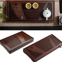 Teezeremonie-Tablett aus Bambus – Teeservice-Zubehör aus Massivholz