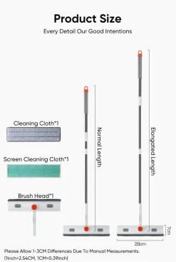 Teleskop-Fensterschaberbürste – verstellbarer Reiniger mit langem Griff