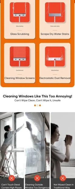 Teleskop-Fensterschaberbürste – verstellbarer Reiniger mit langem Griff