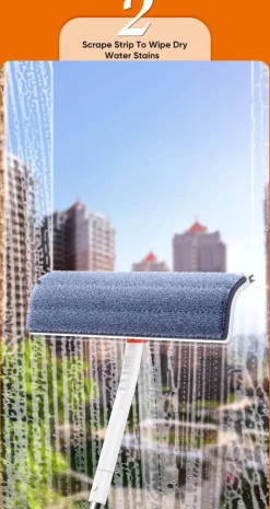 Teleskop-Fensterschaberbürste – verstellbarer Reiniger mit langem Griff