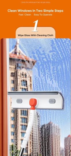 Teleskop-Fensterschaberbürste – verstellbarer Reiniger mit langem Griff