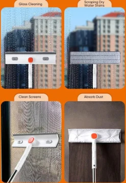 Teleskop-Fensterschaberbürste – verstellbarer Reiniger mit langem Griff