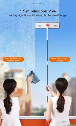 Teleskop-Fensterschaberbürste – verstellbarer Reiniger mit langem Griff