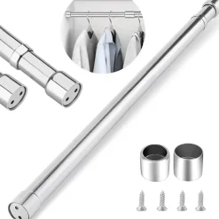 Teleskop-Garderobenstange aus Edelstahl zum Aufhängen von Kleidung und Vorhängen