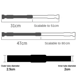 Teleskop-Garderobenstange aus Edelstahl zum Aufhängen von Kleidung und Vorhängen