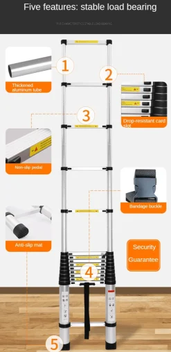 Teleskop-Klappleiter – verstellbares, rutschfestes Design