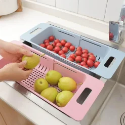 Teleskop-Spülbeckenkorb - Verstellbares Obstsieb