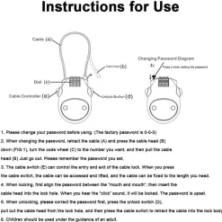 Teleskop-Stahldrahtschloss - Hochleistungs-Codeschloss