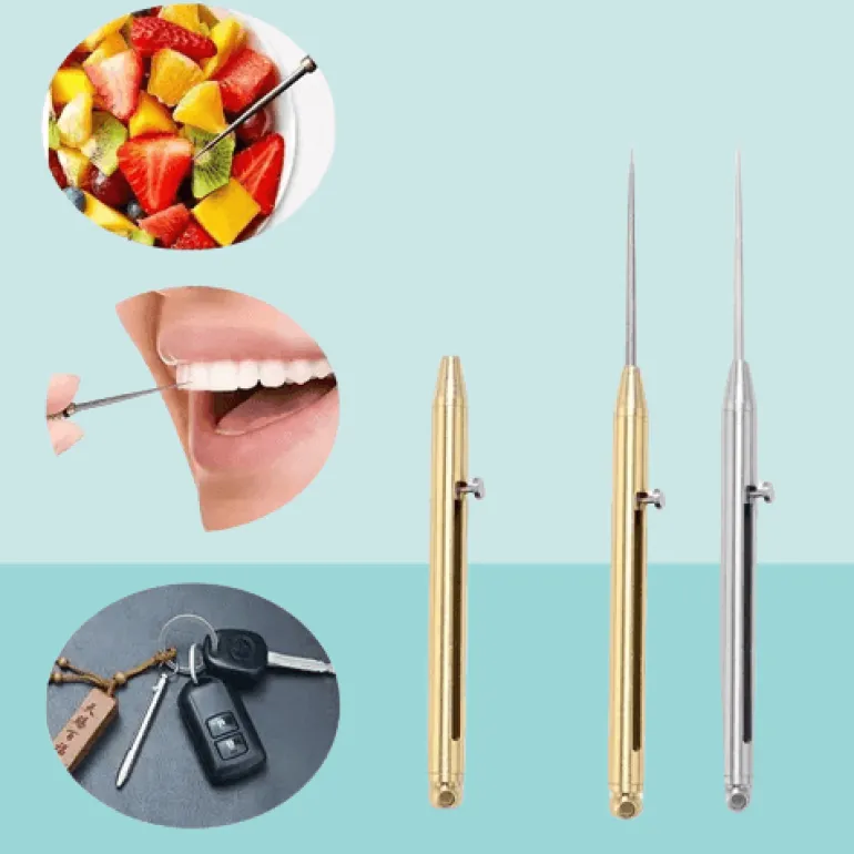 Teleskop-Zahnstocher-Schlüsselanhänger – Titan Pick Gadget Tool