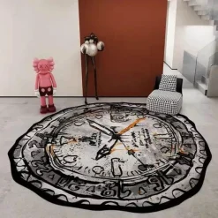 Teppich mit Ziffernblatt – Dekorative Zeitmessermatte