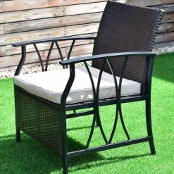 Terrassen-Sitzgruppen-Set für den Außenbereich – 4-teilige Gartenmöbel mit Kissen