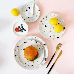 Terrazzo-Keramik-Geschirrset – Moderne Geschirrkollektion