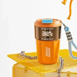 Thermosbecher aus Edelstahl mit digitalem Pixel-Design – intelligenter isolierter Reisebecher