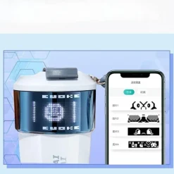 Thermosbecher aus Edelstahl mit digitalem Pixel-Design – intelligenter isolierter Reisebecher