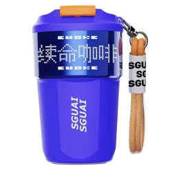 Thermosbecher aus Edelstahl mit digitalem Pixel-Design – intelligenter isolierter Reisebecher