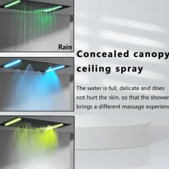 Thermostatic Rain Shower System - Massaging Waterfall Set