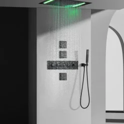Thermostatic Rain Shower System - Massaging Waterfall Set