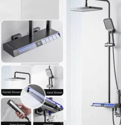 Thermostatisches digitales Regenduschsystem - Spa-Therapie-Set