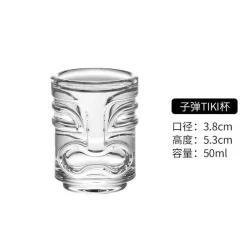 Tiki-Schnapsgläser-Set mit Tablett – Mini-Cocktail-Zubehör, 50 ml