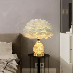 Tischlampe aus Federglas – Elegante Beleuchtung für die Inneneinrichtung