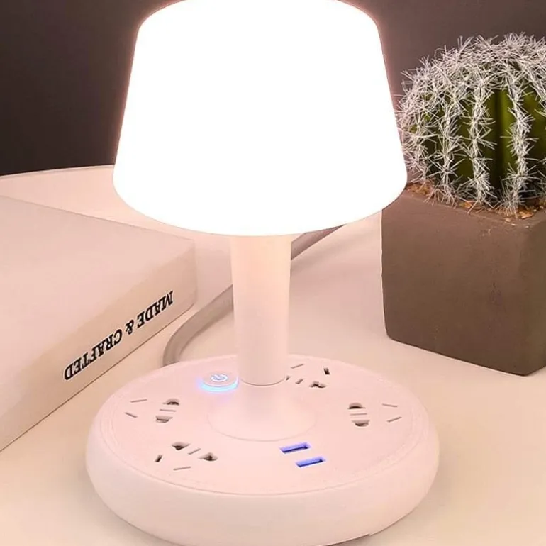 Tischlampe mit Steckdosenleiste – Schreibtischlampe mit Telefonhalter