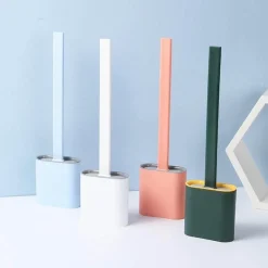 Toilettenbürste aus Silikon mit Halter – Wandmontiertes Badezimmer-Reinigungswerkzeug