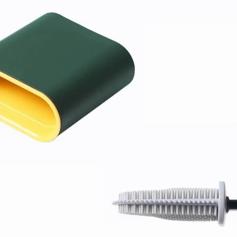 Toilettenbürste aus Silikon mit Halter – Wandmontiertes Badezimmer-Reinigungswerkzeug