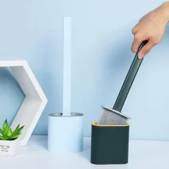 Toilettenbürste aus Silikon mit Halter – Wandmontiertes Badezimmer-Reinigungswerkzeug