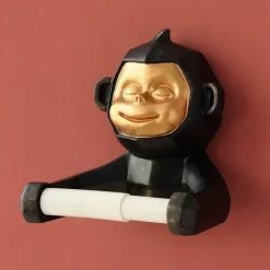 Toilettenpapierhalter „Happy Monkey“ – Lustige Badezimmerdekoration aus Kunstharz