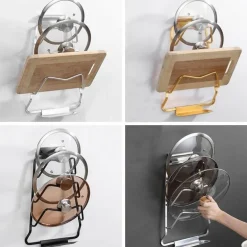 Topfdeckelhalter-Regal - Wandmontierter Küchen-Organizer