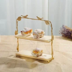 Tortenständer aus Blattgold – Elegante, dekorative Dessert-Ausstellung