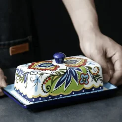 Toskanische Butterdose – Eleganter Butterbehälter aus Keramik