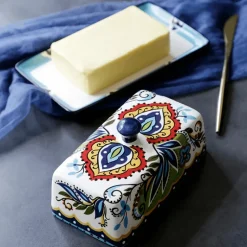 Toskanische Butterdose – Eleganter Butterbehälter aus Keramik
