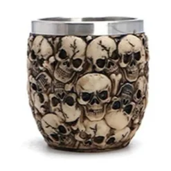 Totenkopfkelch aus Edelstahl - Gothic Trinkbecher