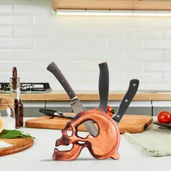 Totenkopf-Messerhalter – Einzigartiges Küchen-Organizer-Dekor