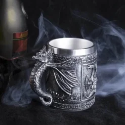 Totenkopf-Ritter-Bierkrug - Halloween-Krug aus Edelstahl mit Harz