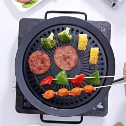 Tragbare antihaftbeschichtete koreanische BBQ-Grillpfanne – leicht zu reinigendes Kochwerkzeug