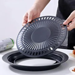 Tragbare antihaftbeschichtete koreanische BBQ-Grillpfanne – leicht zu reinigendes Kochwerkzeug