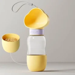 Tragbare Haustier-Wasserflasche - 2-in-1-Reise-Futterspender