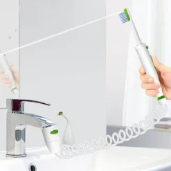 Tragbare 2-in-1-Zahnbürste mit Munddusche – Zahnpflegegerät für unterwegs